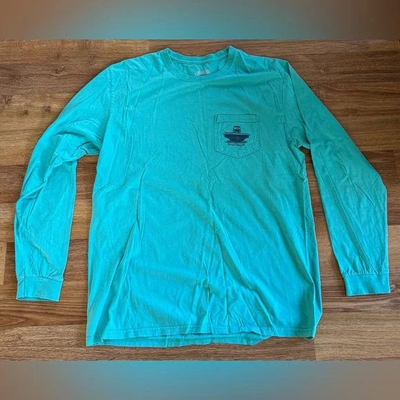 Marsh Wear Teal Longsleeve t-shirt, size large. Ride the Tide - Picture 1 of 4